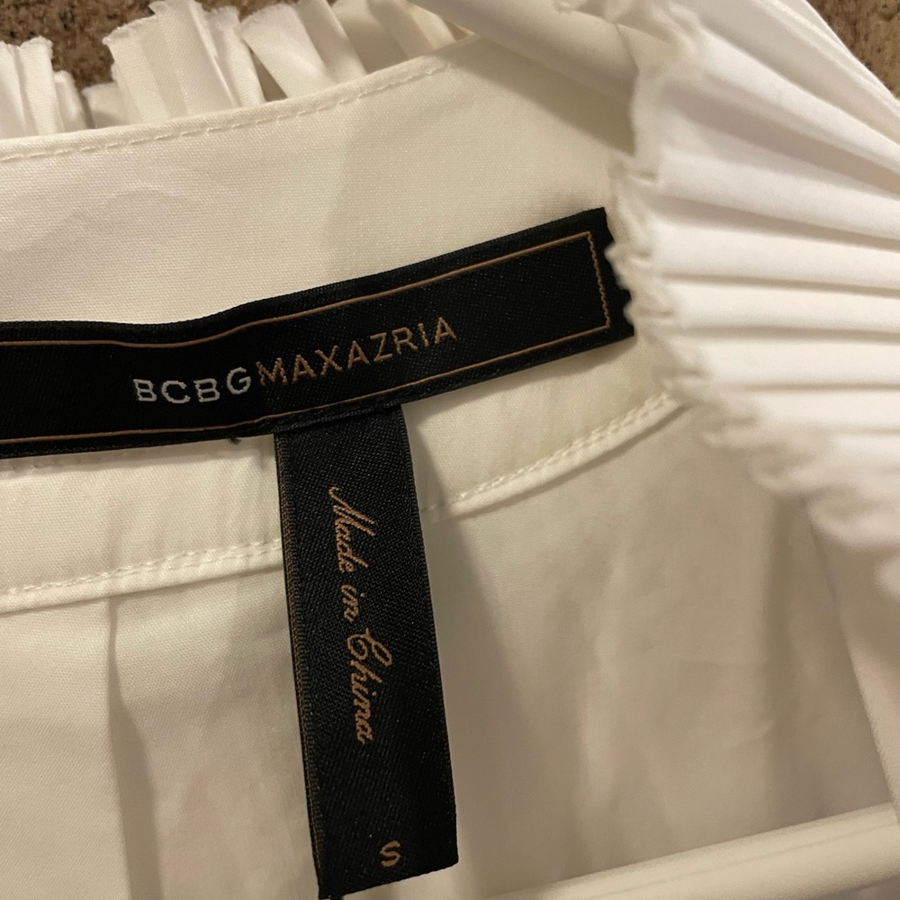 BCBGMaxAzria White Ruffled Blouse - Picture 5 of 7